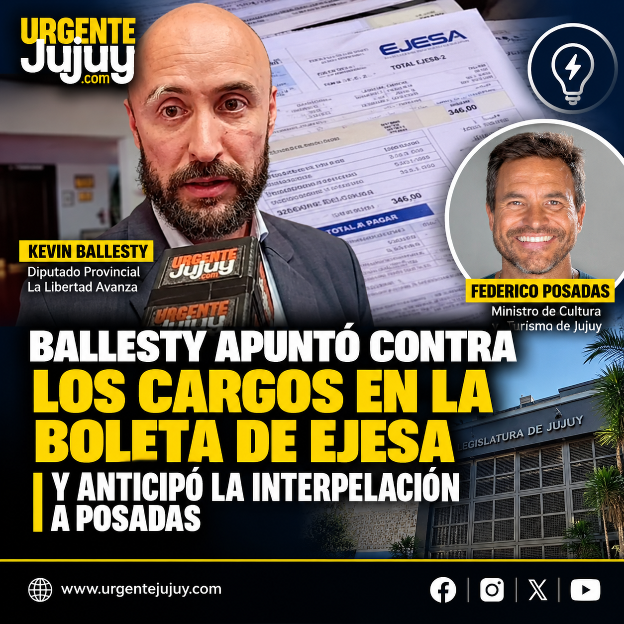 Ballesty apuntó contra los cargos en la boleta de EJESA y anticipó la interpelación a Posadas